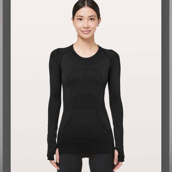 Lululemon swiftly tech long sleeve black size 10 - Picture 2 of 6